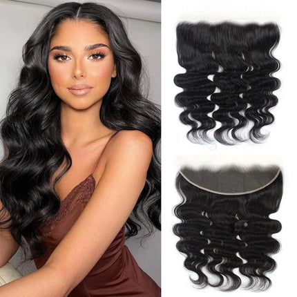 Black Closure13x4 Lace Preplucked Body Wave Closure 100% Human Hair Brazil Hair Nature Black For Woman