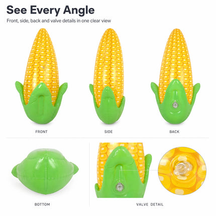 Large Inflatable Corn Toy Thickened PVC Pool Float Foldable Blow Up Water Play Decor for Kids Backyard Lawn Beach Hawaiian