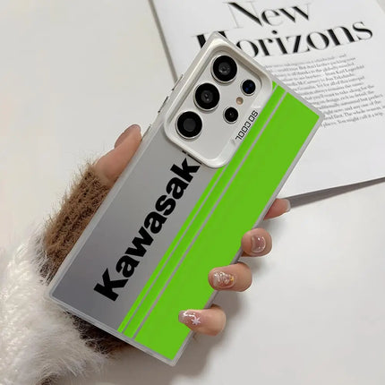Maisto K_kawasakiES Phone Case For Samsung Galaxy S25 Edge S24 S23 S22 S21 S20 Ultra Silicone Colorful Silver Phone Case