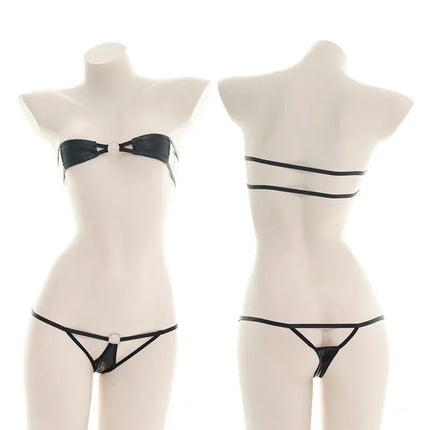 Anime Cosplay Women Bikini Sheer High Elastic Bra G-String Set Thong Swimwear Swimsuit Sleepwear Undies Swimming Beach