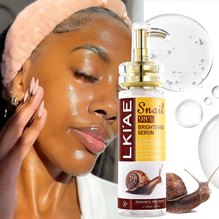 Natural Snail Brightening Face & Body Serum, Glowing Flawless, Moisturizing, Anti-Age, Reduce Spots & Wrinkles, 120ml/ 4.2 oz