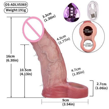 ORALSX Soft Vibrate Penis Sleeve Male Cock Cover Dick Enlarger Dildo Sheath Adult Sex Toys For Men Vaginal Anal Massger Condom