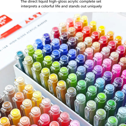 168/72/12 Colors GuangNa High Gloss Acrylic Marker Pens,DIY Hand Drawn,Graffiti Paint Art Pen Set,Perfect for Artist/Students