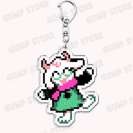 Cute Game Deltarune Keychains for Accessories Ralsei Kris Susie Spamton Undertale Angel Jewelry Keyrings Fans Gaming Gamer Gifts