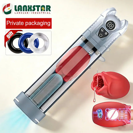 Electric Penis Pump 5 Suction 6 Vibration Modes Automatic Male Masturbator LCD Display Enlarger Training Adult Sex Toys for Men