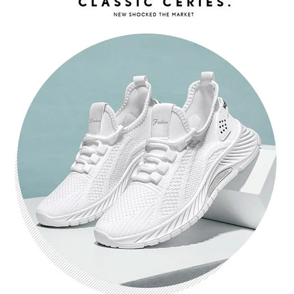 Women Casual Shoes Fashion Breathable Walking Mesh Flat Shoes Sneakers Women 2025 Gym Vulcanized Shoes White Female Footwear
