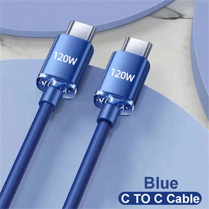 NNBILI 120W 6A Fast Charge USB Type C Quick Charge Cable For Samsung S23 Xiaomi 14 Huawei Phone Fast Charging Cable Data Cables