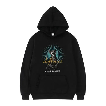 New Deftones Fashion Prevalent Print Hooded Men Women Plus Size Hoodies Retro Punk Sweatshirt Unisex Personality Streetwear