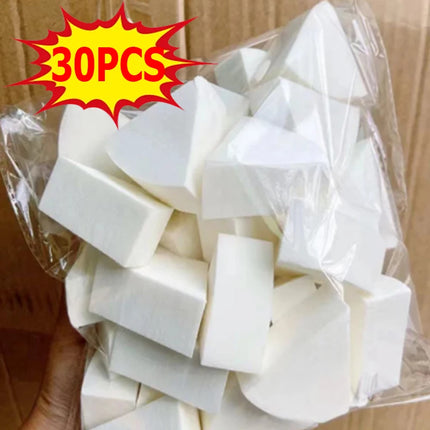 Triangle Soft Makeup Sponge 30Pcs/Set Wet and Dry Use Fan Shaped Puff Foundation Concealer Smearing Powder Puff Cosmetics Tool