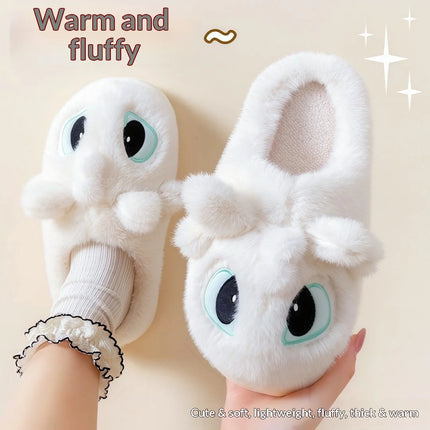 Winter Cute How To Train Your Dragon Toothless Slippers  Include Heel Furry Couple Anti-slip Keep Warm Good Looks Shoes Gift