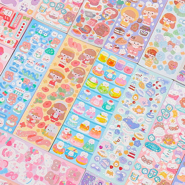 Kawaii Stickers for Kids Cute Stationary Aesthetic Diary Decoration Art Supplies Stickers for Scrapbooking Korean Paper Desk Set
