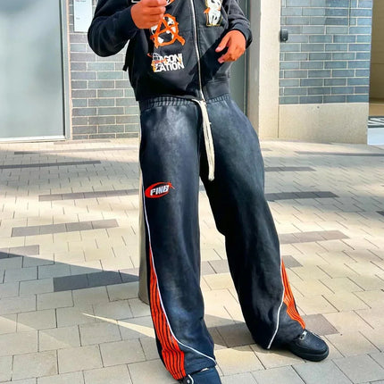 American Sweatpants Cotton Stripe Design Multi-color Drawstring Pants For Men and Women To Wear Hip-hop Street Casual Models.