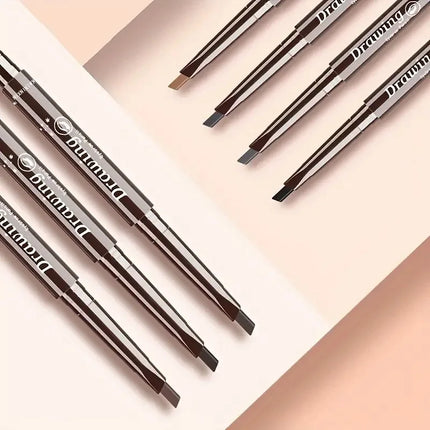 Double Ended Eyebrow Pencil Rotatable Triangle Eye Brow Pen Sweatproof Waterproof Smooth Lasting Beauty With Brush Makeup Tool