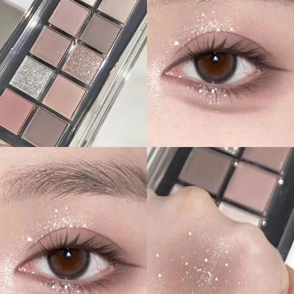12 Color Eyeshadow Palette, Shimmer and Matte Nude Tones Versatile Daily Makeup Shades  Long-Lasting Color Display