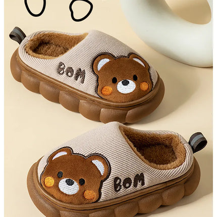 Autumn Winter Children Cotton Slippers Boys Toddler Indoor Anti Slip Warm Home Slipper Kids Girls Baby Cute Cartoon Plush Shoes