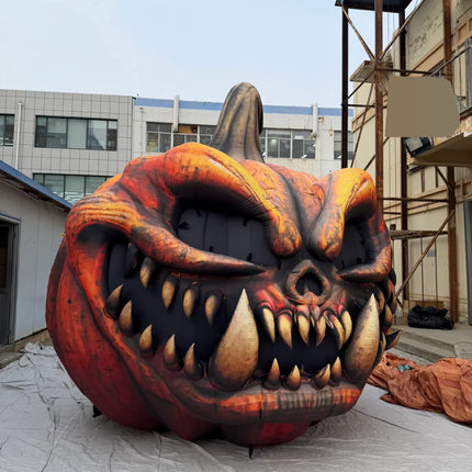 Giant Inflatable Pumpkin with Scary Face W White LED Light Ooutdoor Halloween Decoration Props Event Advertising