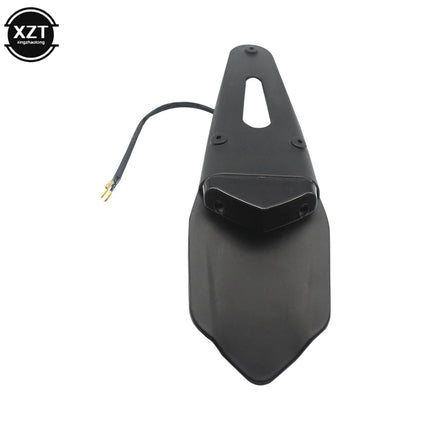 Motorcycle Rear Fender License Plate Bracket Holder with 12V LED Taillight Brake Lamp Universal for Enduro Off-Road Bike