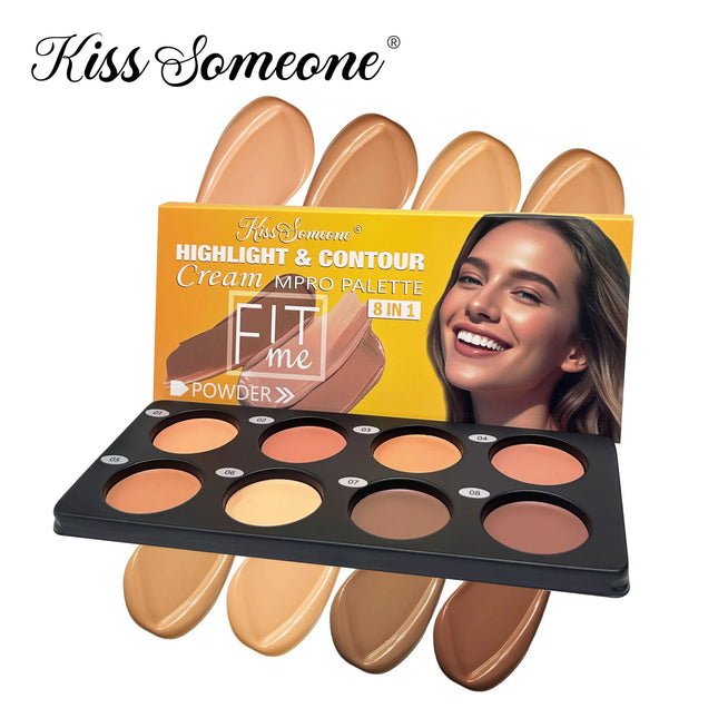 8 Color Cream Contour Palette Makeup, Long Lasting Full Coverage Concealer for Black Women, Contouring Foundation