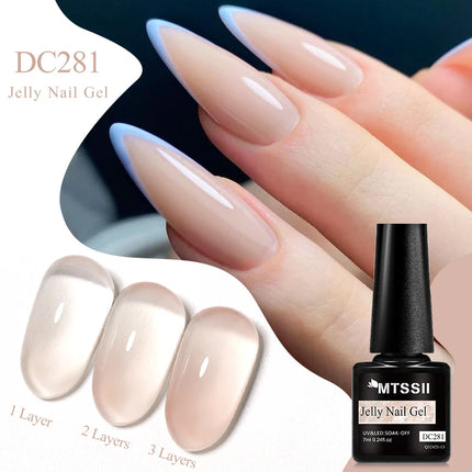 Jelly Gel Nail Polish Sheer Translucent Semi Permanent Soak Off UV Gel Varnish For Summer Nails Manicure Nail Supplies DIY Decor