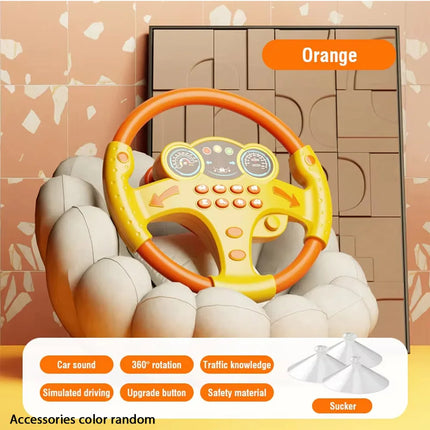 Kids's Simulation Steering Wheel Toy Early Education Simulation Sound Steering Wheel Early Learning Toy,Gifts for Kids