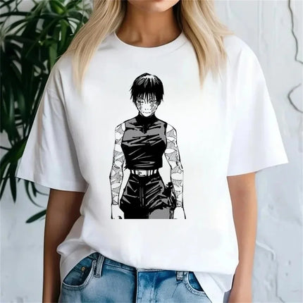 Jujutsu Kaisen  T Shirt Women Japanese Maki Zenin Tee Girl Anime T-Shirts Clothing Short Sleeve Tops