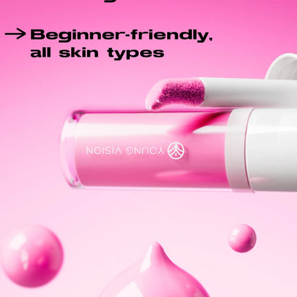 YOUNG VISION 3-Color Beauty Sponge + Liquid Blush Silky Velvet Pink Liquid Blush Natural and Easy to Blend Cosmetics