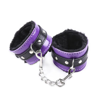 Leather Plush Hand Ankle Cuffs Bdsm Bondage Adult Games Restraints Foot Fetish Sex Toys For Couples Women Erotic slave Handcuffs