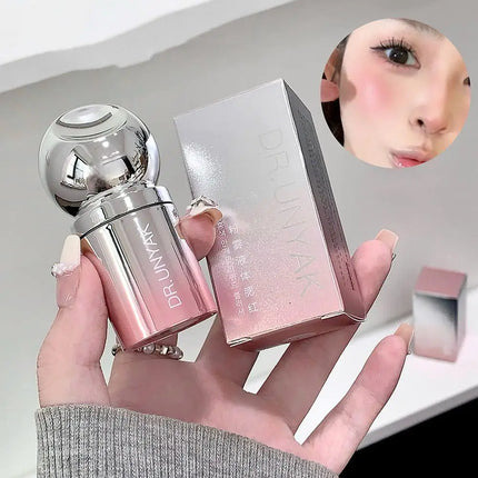 Liquid Blush Stick with Sponge Tip, Waterproof Long-Lasting Skin-friendly Blush Cream Brightening Effect Lips and Cheeks Makeup