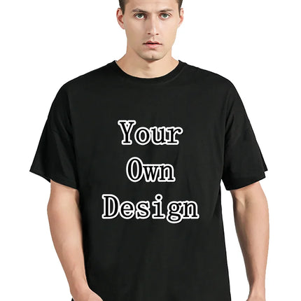 Men's Custom T-shirt With Your Own Logo Text And Photo Printed On The Front And Back Tshirt Costume Graphic Tee Tops