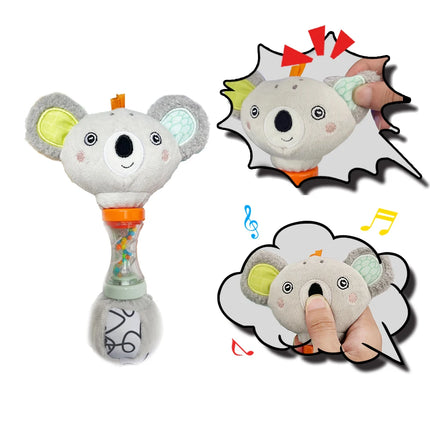Fox & Koala Hand Rattle Toy for Kids,Enhances Grip & Motor Skills,Perfect for Tummy Time,Birthday& Holiday Gift for Baby