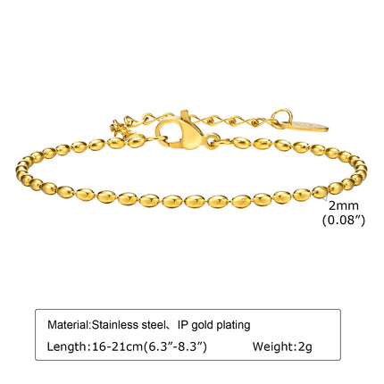 Non Tarnish Stainless Steel Bracelet Stackable for Women, Thin Herribone Chain Bracelet Waterproof Gold Plated Jewelry
