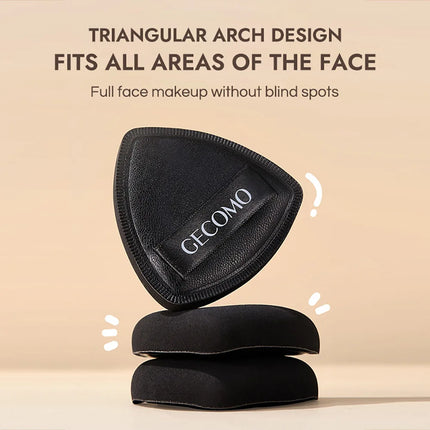 GECOMO Soft Triangular Black Powder Puff Wet And Dry Dual-use Concealer Makeup Cushion