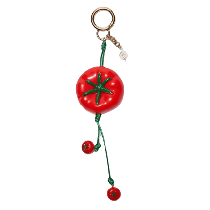Mini Alloy Material Rope Keyring Cute Elegant Resin Fruit Shape Keychain Red Tomato Heart Bag Pendant Charms School