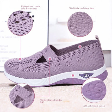 Comfortable Spring Women Shoes Soft Leather Upper Vulcanized Sneakers for Middle Aged Mothers and Kids Lightweight Breathable
