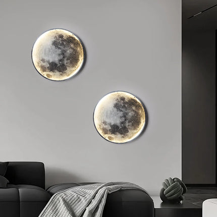 24-80cm Nordic LED Moon Wall Lamp for Living room Bedroom Restaurant Corridor Decoration Wall Light Remote Dimming Fixture