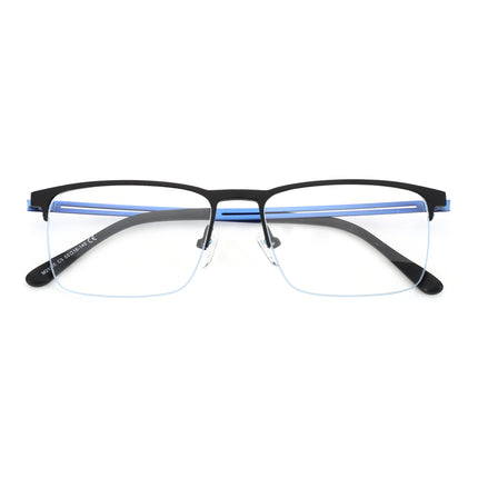 ZENOTTIC M Size Minimalist Square Glasses for Men Metal Half Rimless Frame Prescription Lenses Sleek Modern Style
