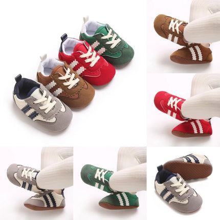 Fashion color blocking casual shoes Baby First Walkers 0-18M newborn children's canvas sports shoes soft soled baby shoes