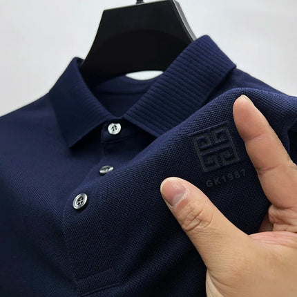 100% Cotton Breathable Polo Shirt, Short Sleeve Men's Branded T-shirt 2023, Summer High-End Embroidered Casual Loose Polo Shirt for Men