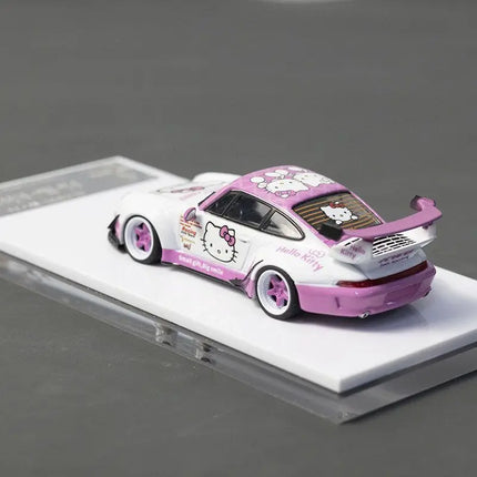 Xke 1:64 Scale Car Model Porsche 964 993 Hello Kitty Rwb Alloy Car Model Limited Edition Model