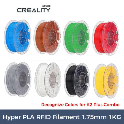 Creality Hyper PLA RFID Filament 1.75mm White PLA 1KG, 30-600mm/sec High-speed PLA 3D Printer Filament Built-in Chip