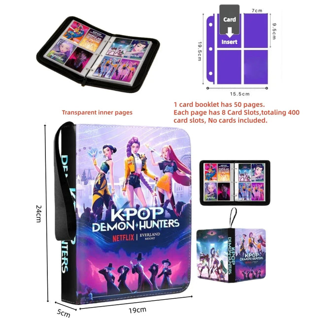 Holder Binder Anime Portable Zipper Trading Card Protector Albums Collections Folder 400Pcs Card Hold Book Kids Fans Toys Gifts