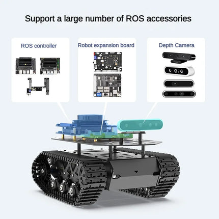 10KG Load Strong Shock Absorption Tank Chassis with Motor Suspension All Metal Tank Robot Kit For Arduino STM32 ROS Robot Car