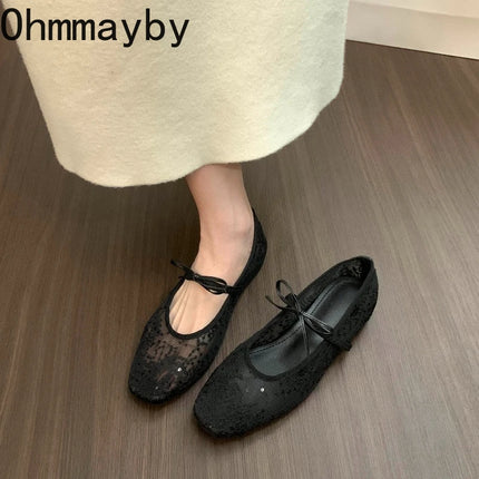 2026 Spring Lace Women Mary Jane Shoes Fashion Slip On Comfort Street Style Soft Sole Female Internal Elevation Dress Shoes