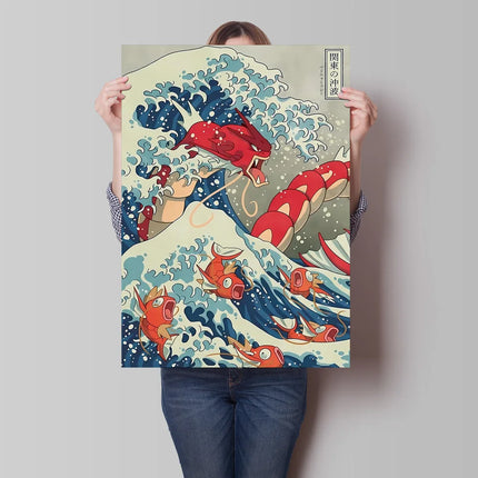 Hot Selling Pokemon Gyarados Classic Anime Posters Canvas Wall Art Modern Home Living Room Decoration Paintings Friends Gifts