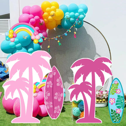 Coconut Tree Cutout Summer Tropical Party Foam Board Surfingboard KT Baord for Birthday Party Backdrop Baby Shower Decorations