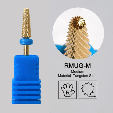 Nail Drill Bits Carbide Large Cone Electric Milling Cutter Gel Polish Remover Grinding Tools DIY Accessories Supplies