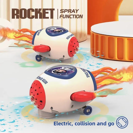 Electric Dancing Rocket Toys Automatic Obstacle Avoidance/Projection/Light and Music/Spray Baby Interactive Crawling Dance Squid