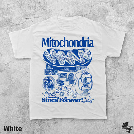 Geek Lab Humor Top Mitochondria Vintage Science T-Shirt Retro Biology Graphic Tee 90s Academic Cell Diagram Print T Shirt Unisex