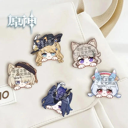 Game Impact Fontaine Neuvillette Wriothesley Rabbit Ears Small Hands Acrylic Badge Backpack Button Brooch Accessories Gifts