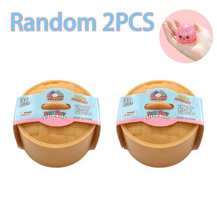 Mini Squishy Dumplings 6PCS With Steamer Squeeze Toys Set Fidget Sensory Toy For Adults Children Stress-relieving Toy Small Gift